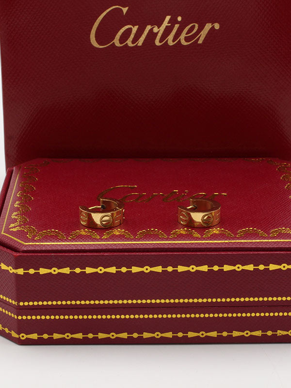 حلق كارتير مدور كبس ذهبي حلق CARTIER