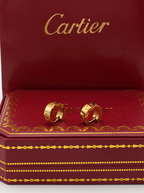 حلق كارتير مدور كبس ذهبي حلق CARTIER