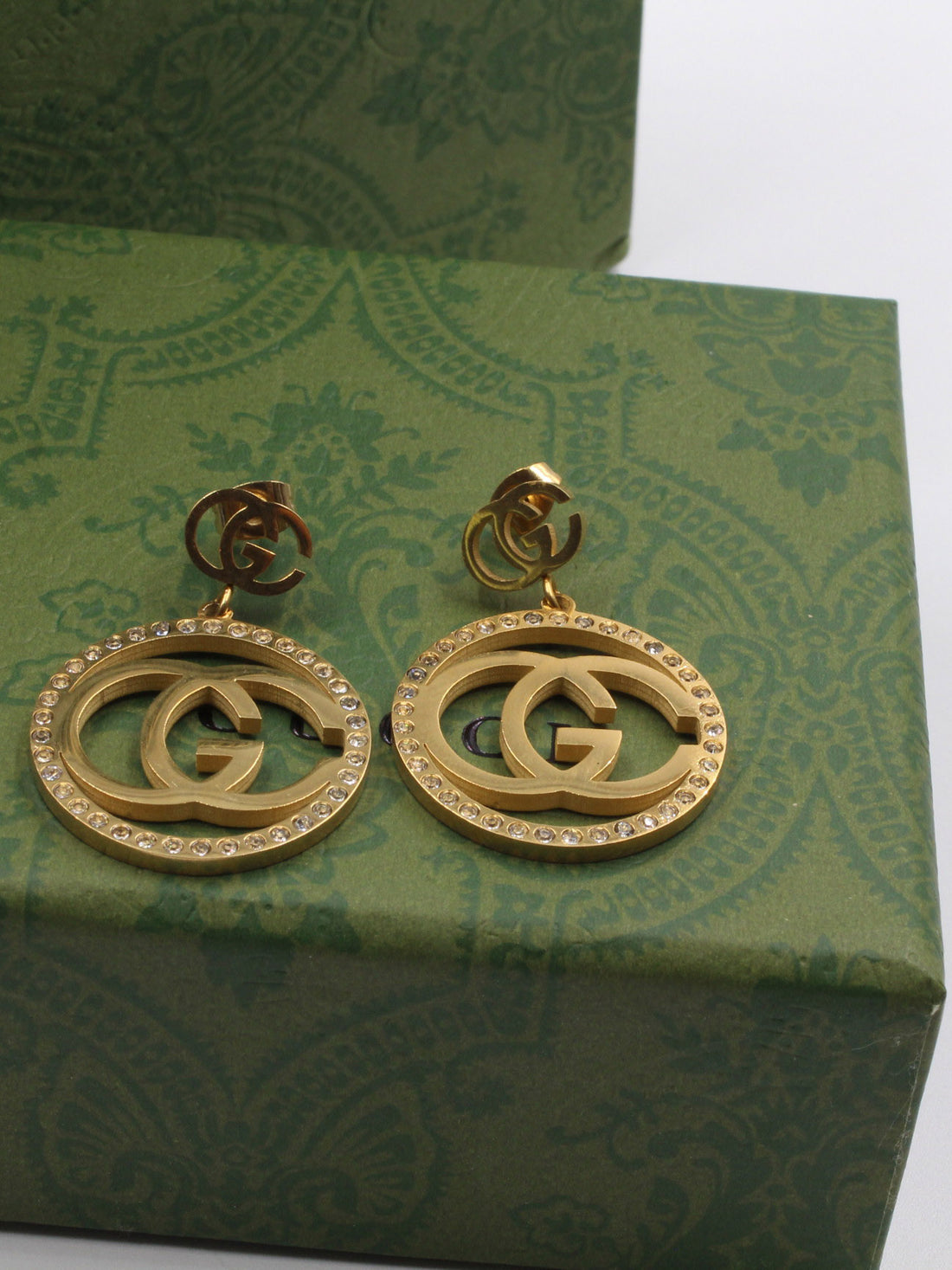 حلق قوتشي كريستال كبير حلق gucci