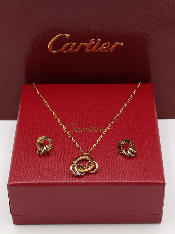 طقم كارتير 2 قطع سيركلز لوقو اطقم CARTIER ذهبي