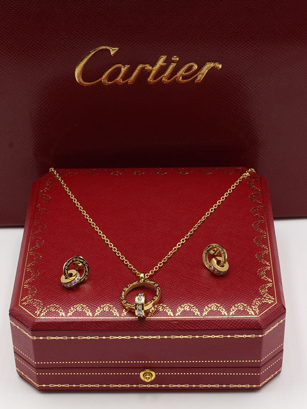 طقم كارتير 2 قطع سيركلز اطقم CARTIER ذهبي