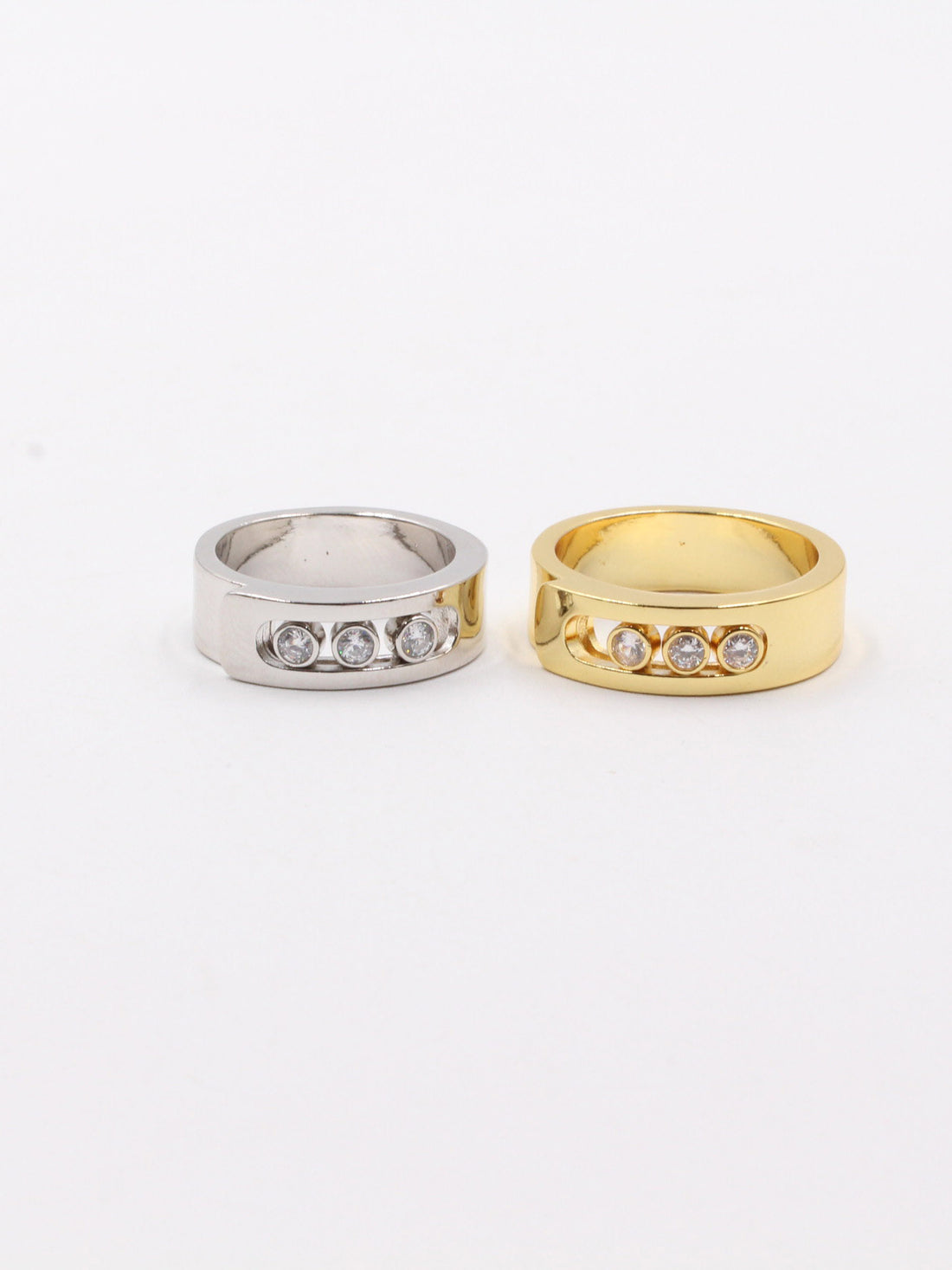 خاتم ميسيكا زركون ثري ستونز فلات خواتم messika