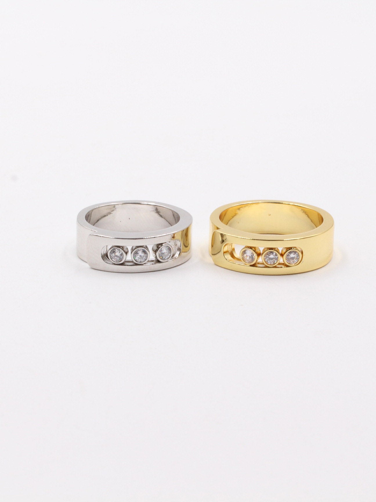 خاتم ميسيكا زركون ثري ستونز فلات خواتم messika