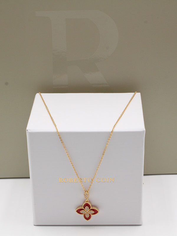 سلسال روبرت كوين زركون صغير سلسال roberto coin عنابي ذهبي