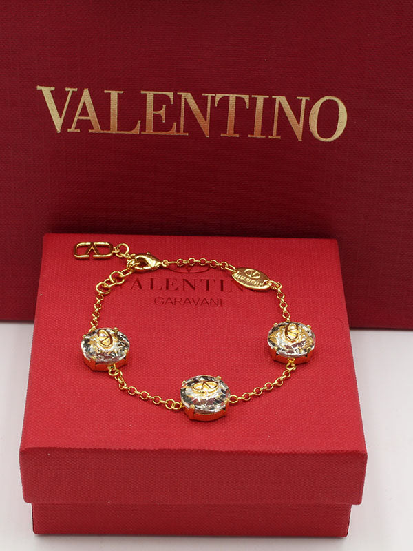 اساور فالنتينو ثري بيق ستونز لوقو اسواره VALENTINO ذهبي
