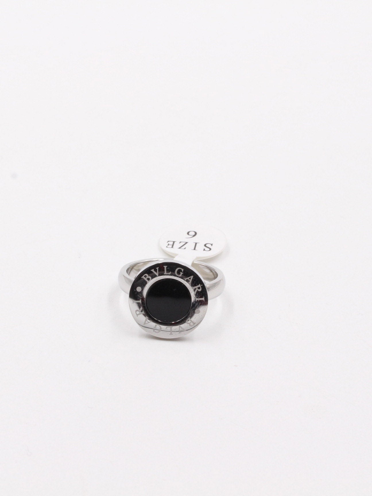 خاتم بولغاري حجر اسود خواتم bvlgari فضي 6