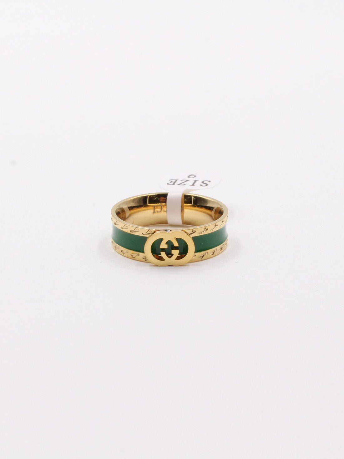 خاتم قوتشي لوقو ملون خواتم gucci اخضر 8