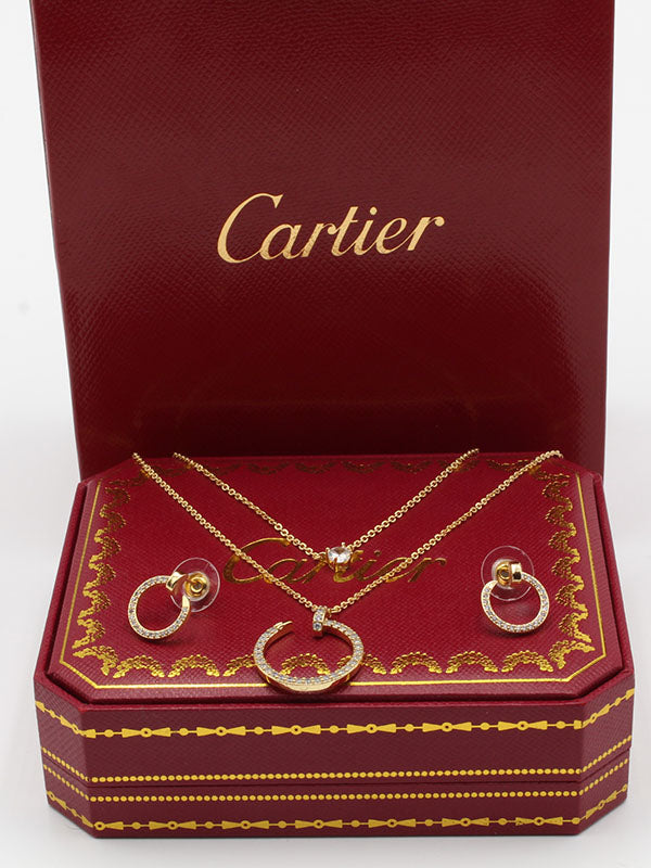 طقم كارتير مسمار زركون دبل شاين اطقم CARTIER ذهبي