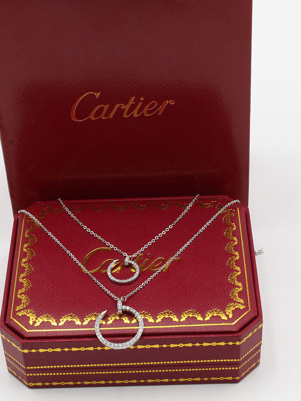 سلسال كارتير مسمارين طبقتين زركون سلسال CARTIER فضي