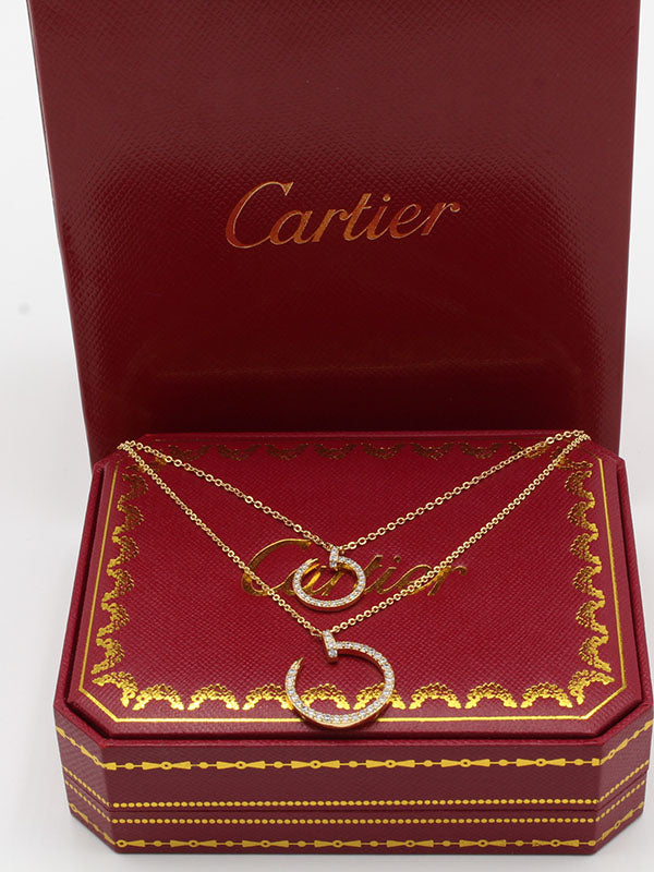 سلسال كارتير مسمارين طبقتين زركون سلسال CARTIER ذهبي