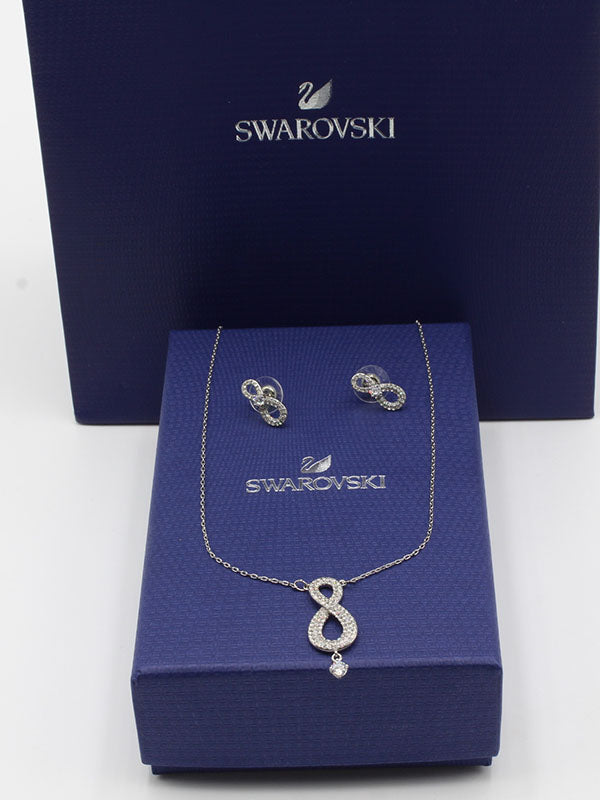 طقم سواروفسكي انيفنتس بيق ستون اطقم Swarovski فضي
