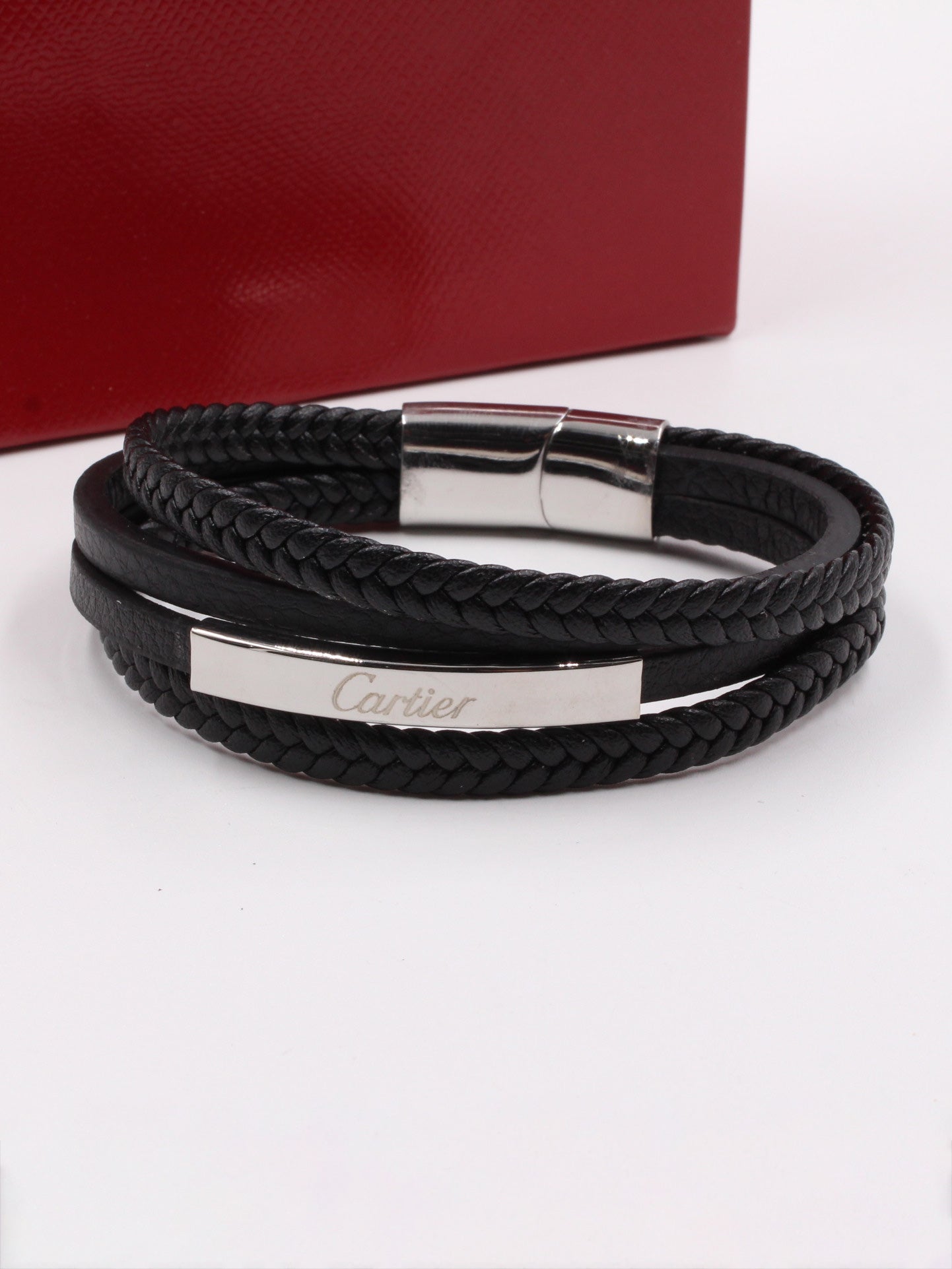 اسوارة كارتير جلد ملتي لاينز اسواره CARTIER فضي