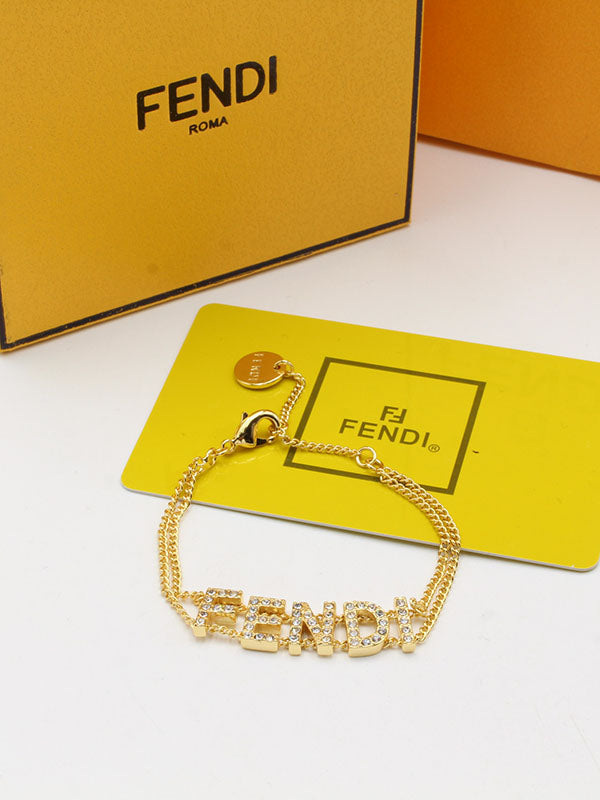 اساور فندي دبل شاين كريستال فل لوقو اسواره fendi ذهبي
