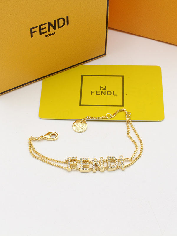 اساور فندي دبل شاين كريستال فل لوقو اسواره fendi
