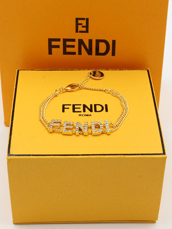 اساور فندي دبل شاين كريستال فل لوقو اسواره fendi