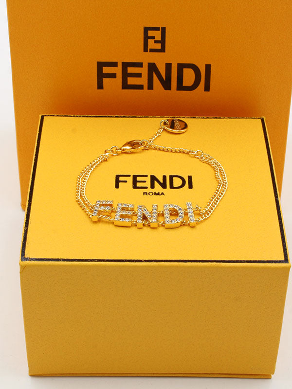 اساور فندي دبل شاين كريستال فل لوقو اسواره fendi