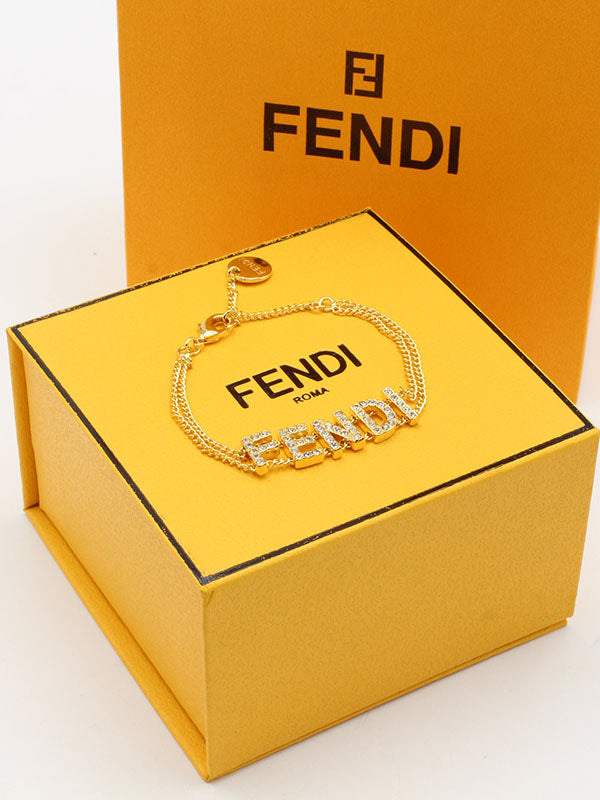 اساور فندي دبل شاين كريستال فل لوقو اسواره fendi