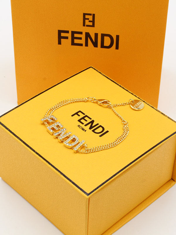 اساور فندي دبل شاين كريستال فل لوقو اسواره fendi