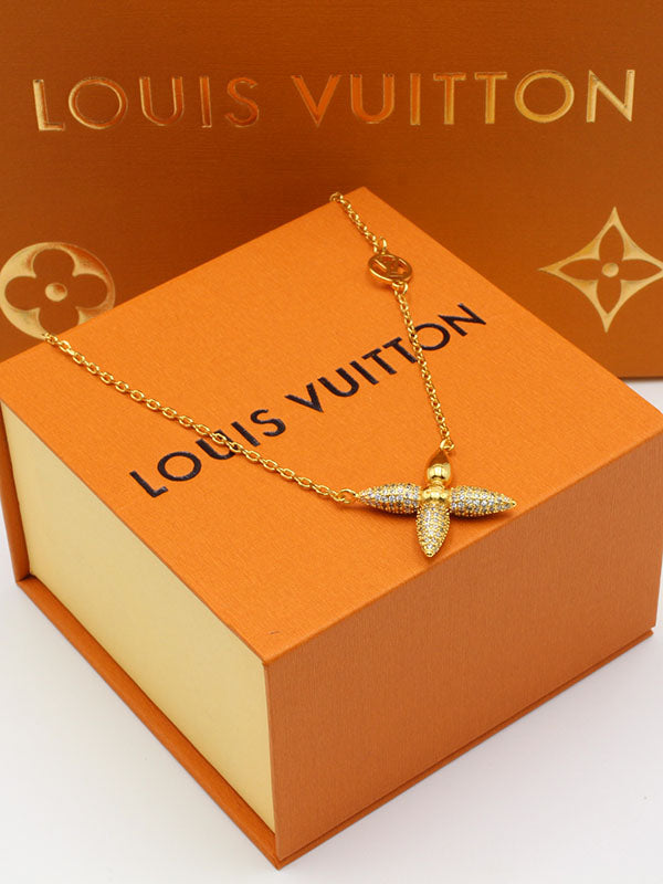 سلسال لويس فيتون زركون فلاور سلسال louis vuitton ذهبي