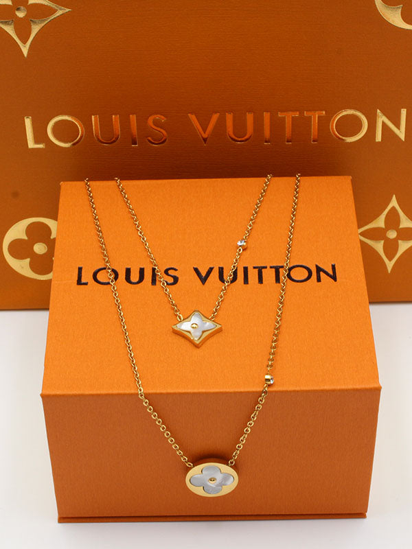 سلسال لويس فيتون طبقتين سلسال louis vuitton