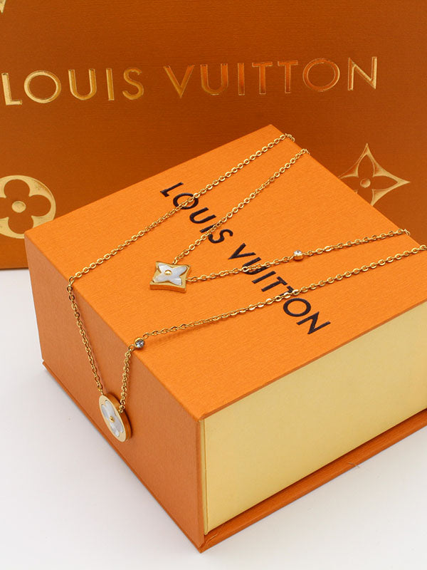 سلسال لويس فيتون طبقتين سلسال louis vuitton