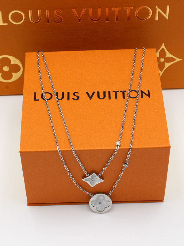 سلسال لويس فيتون طبقتين سلسال louis vuitton