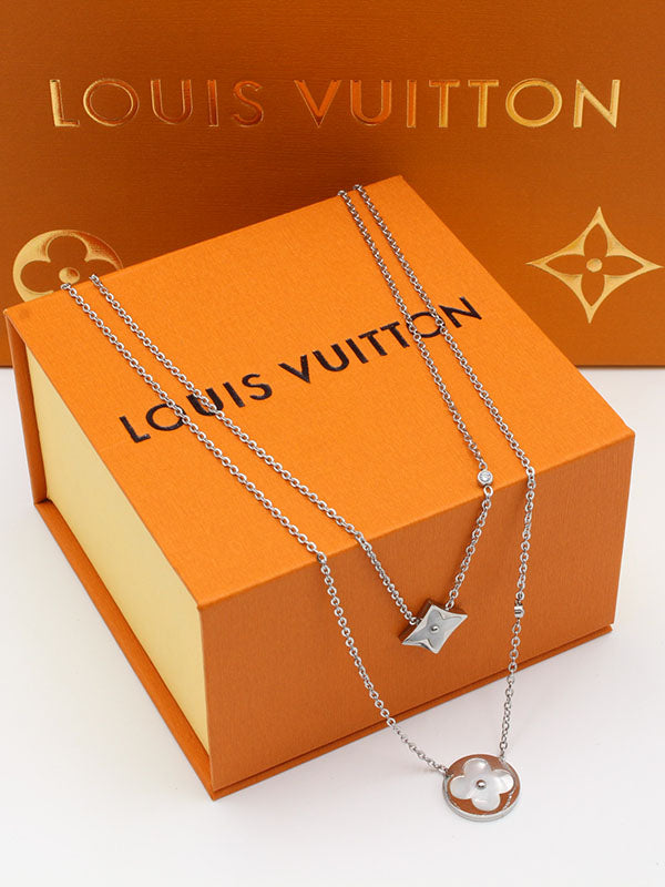 سلسال لويس فيتون طبقتين سلسال louis vuitton