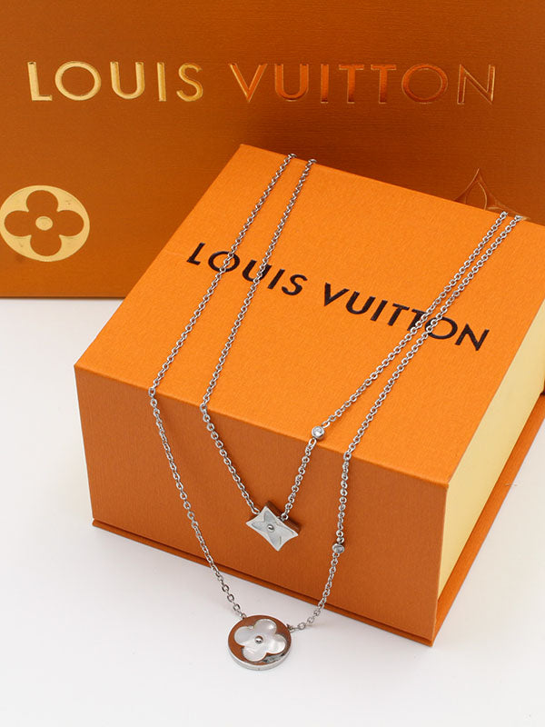 سلسال لويس فيتون طبقتين سلسال louis vuitton