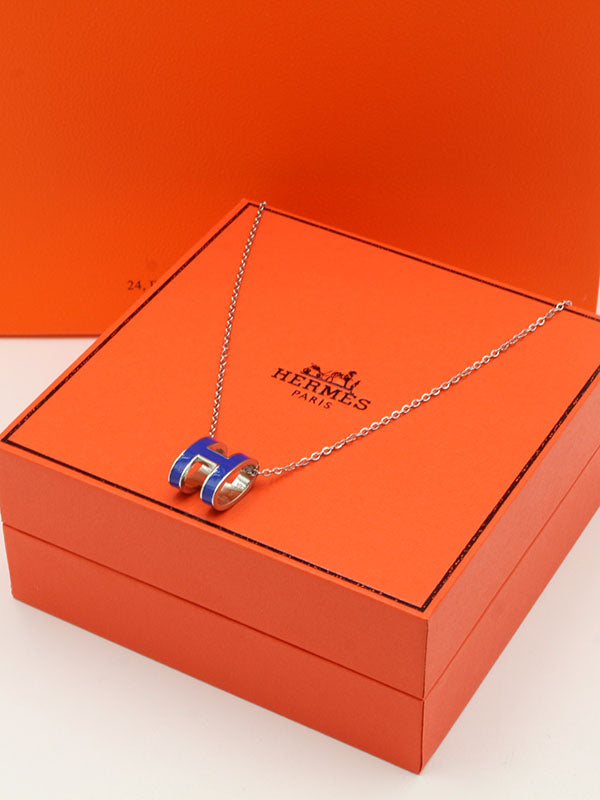 سلسال هرمز H ذهبي ناعم سلسال HERMES ازرق فضي