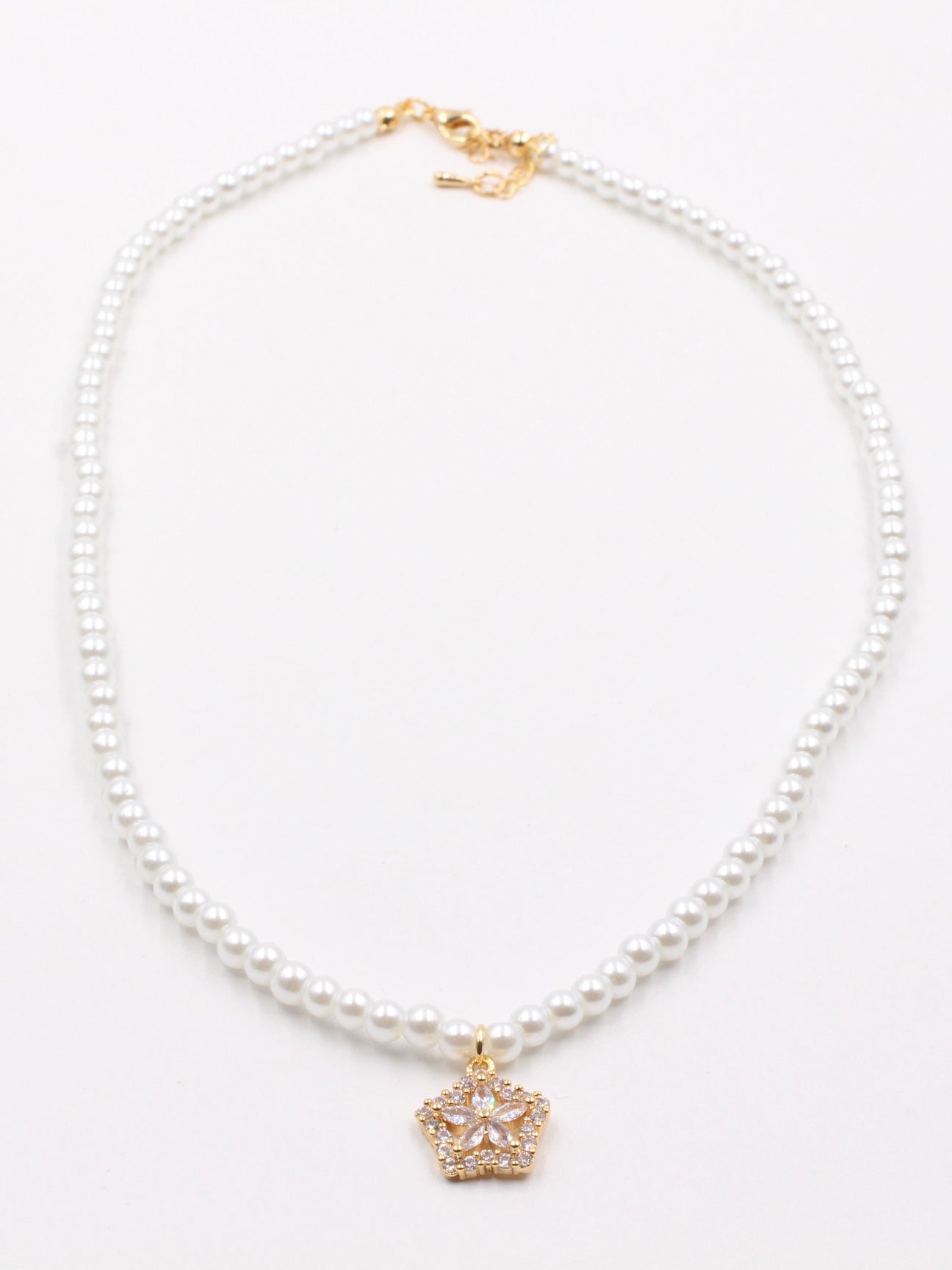 عقد لولو زركون ورده سلسال jewel ذهبي