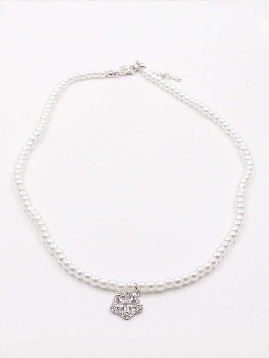 عقد لولو زركون ورده سلسال jewel فضي