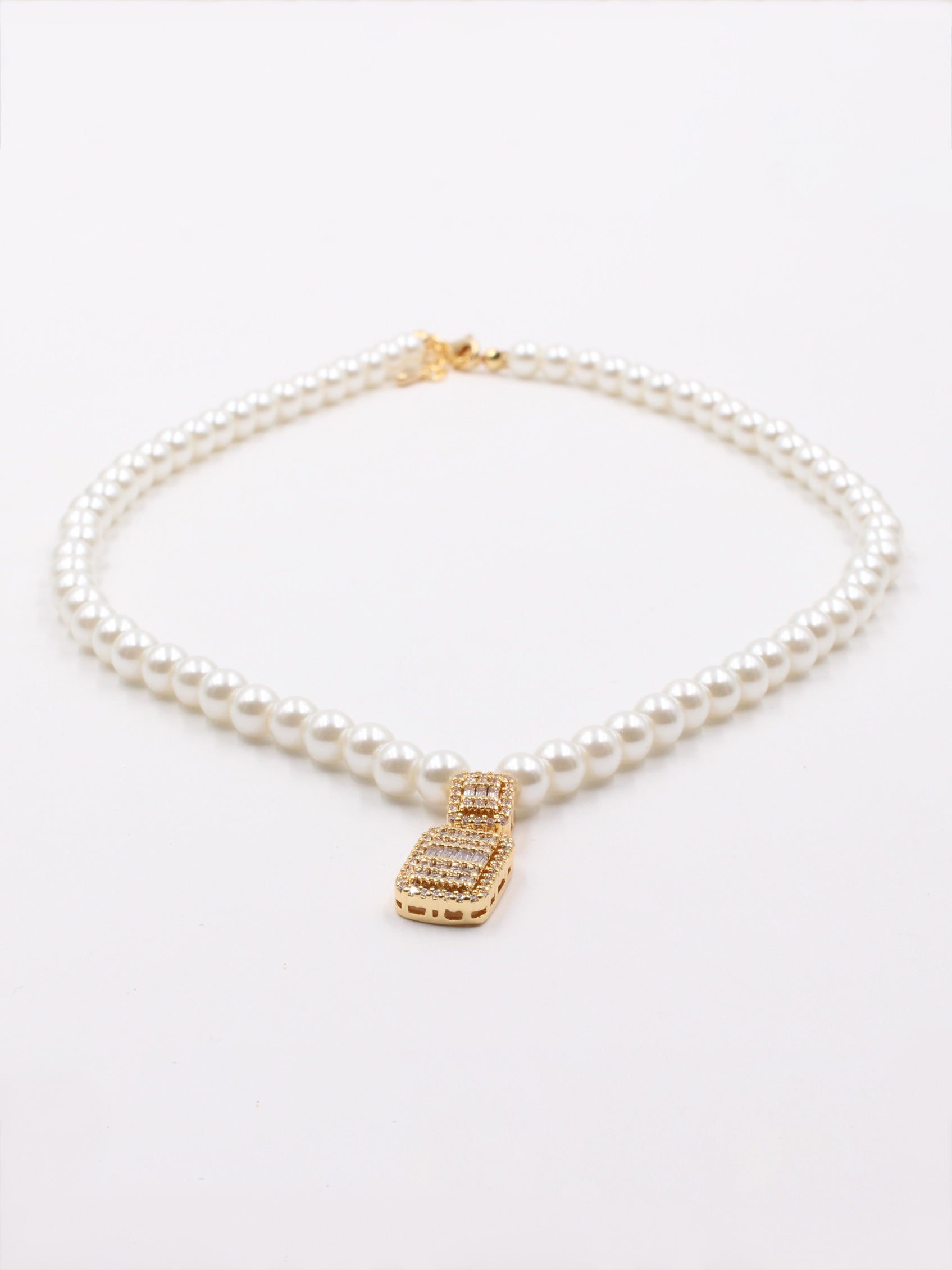 عقد لولو زركون ناعم سلسال jewel ذهبي