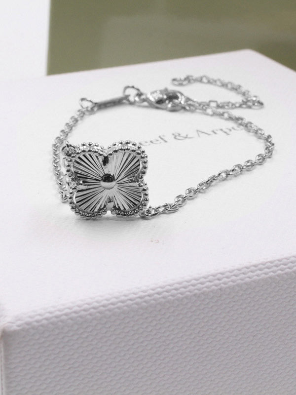 اسوارة فان كليف وردة ذهبية اسواره van cleef فضي