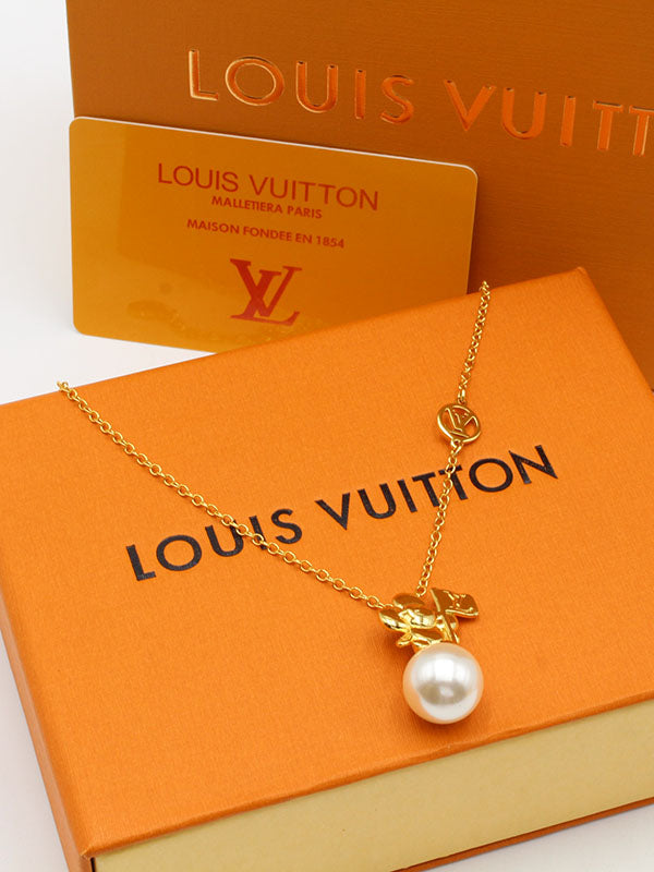 سلسال لويس فيتون فلاق قيرل لوقو سلسال louis vuitton ذهبي
