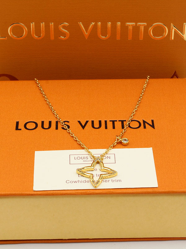 سلسال لويس فيتون سنقل فلاور لوقو سلسال louis vuitton ذهبي