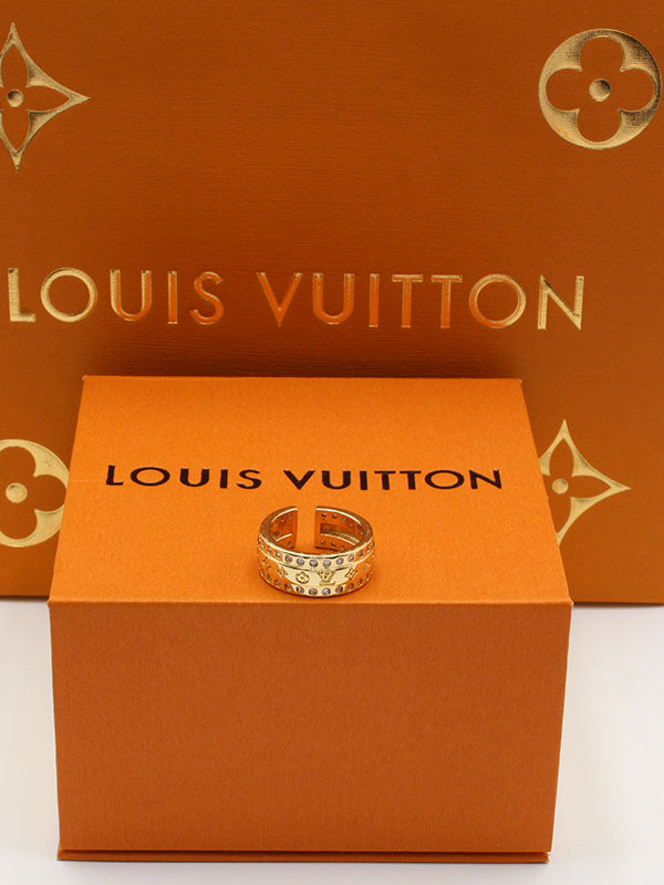 خواتم لويس فيتون دبلة عريضه زركون خواتم louis vuitton ذهبي