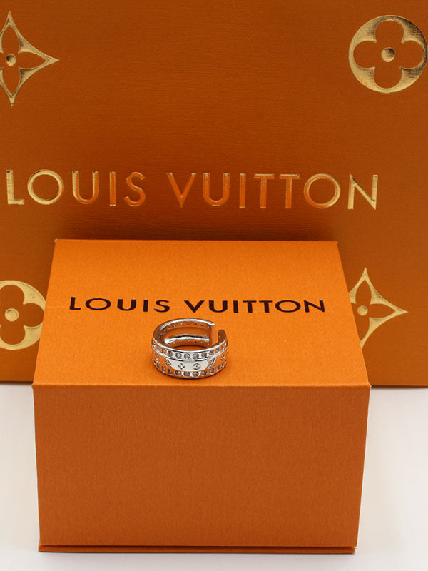 خواتم لويس فيتون دبلة عريضه زركون خواتم louis vuitton فضي