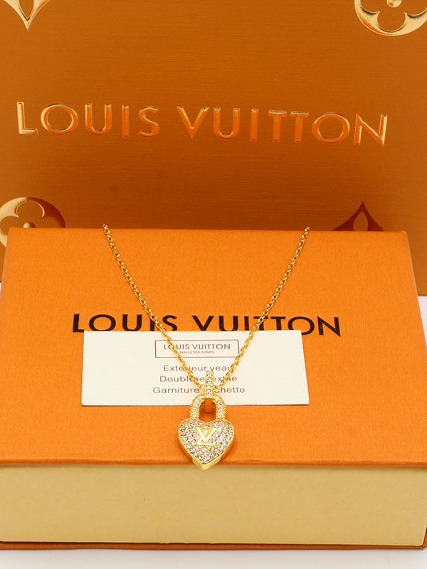 سلسال لويس فيتون هارت زركون لوقو سلسال louis vuitton ذهبي