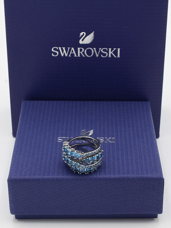 خاتم سواروفسكي فضي زركون خواتم Swarovski سماوي 6