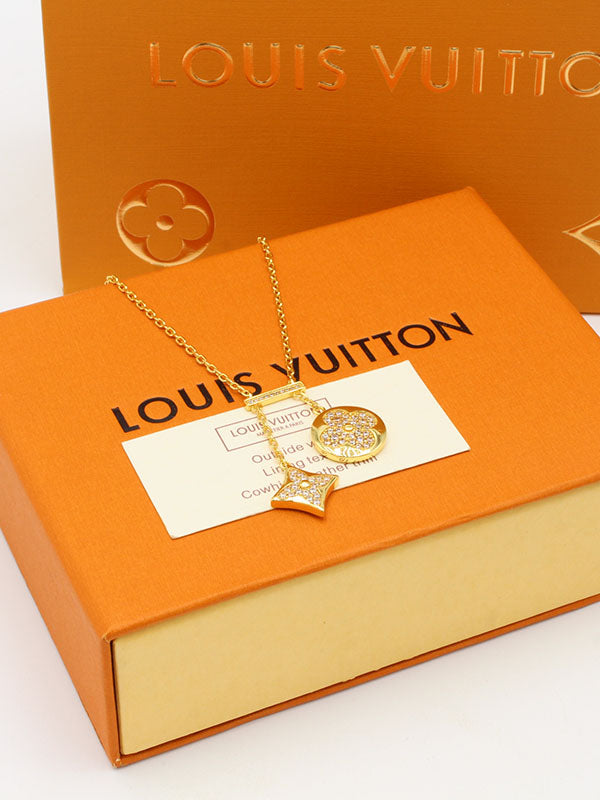 سلسال لويس فيتون تو بنتدنت فل زركون لوقو سلسال louis vuitton