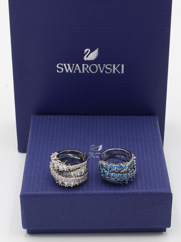 خاتم سواروفسكي فضي زركون خواتم Swarovski