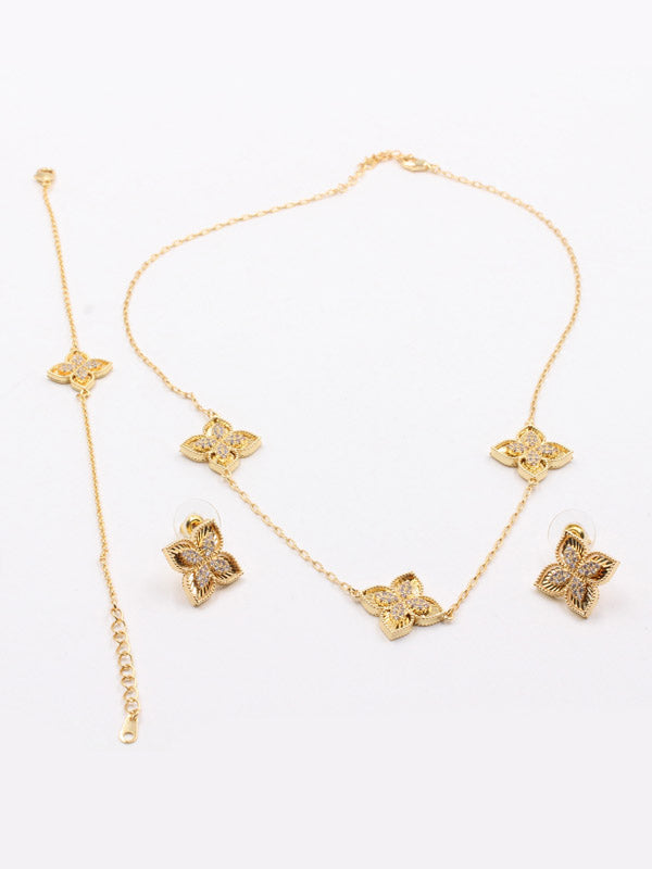 طقم روبرتو كوين 3 فلاورز اطقم roberto coin ذهبي