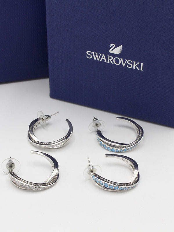 حلق سواروفسكي مدور وسط حلق Swarovski