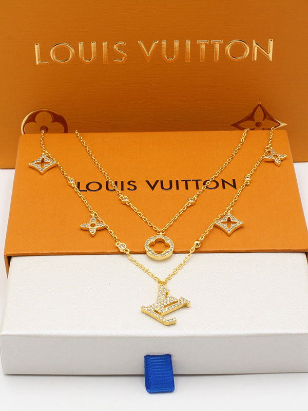 سلسال لويس فيتون دبل شاين زركون لوقو سلسال louis vuitton