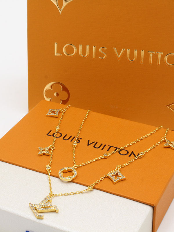 سلسال لويس فيتون دبل شاين زركون لوقو سلسال louis vuitton