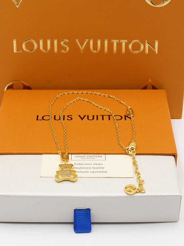 سلسال لويس فيتون بير زركون لوقو سلسال louis vuitton ذهبي
