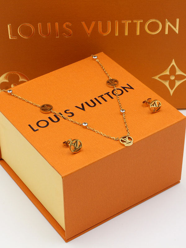 طقم لويس فيتون 2 قطع ناعم ذهبي اطقم louis vuitton