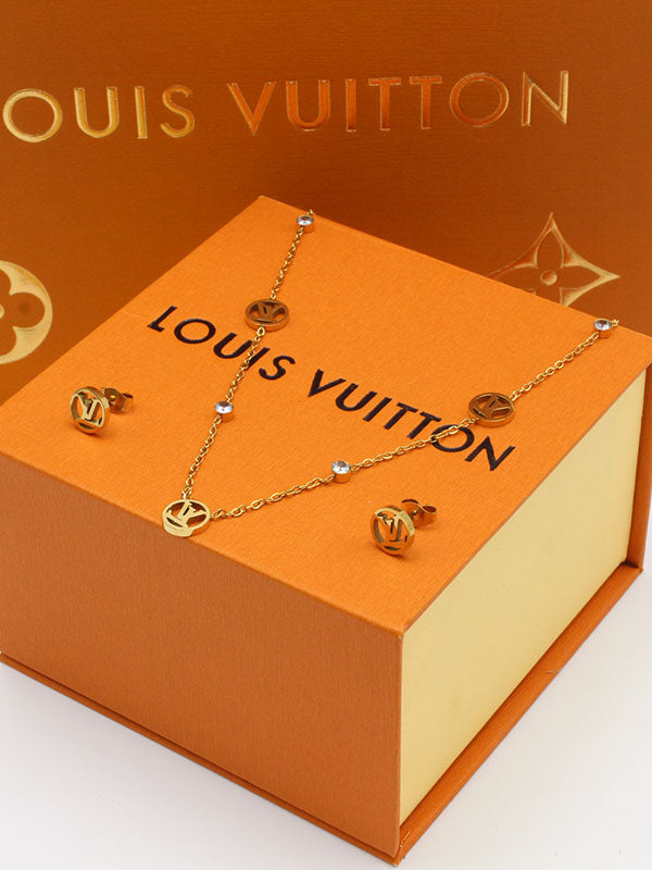 طقم لويس فيتون 2 قطع ناعم ذهبي اطقم louis vuitton