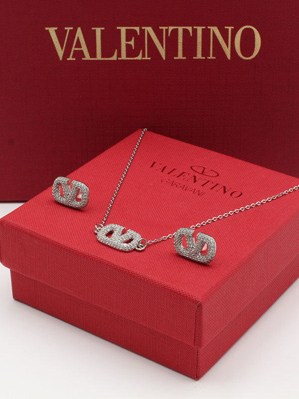 طقم فالنتينو زركون لوقو اطقم VALENTINO
