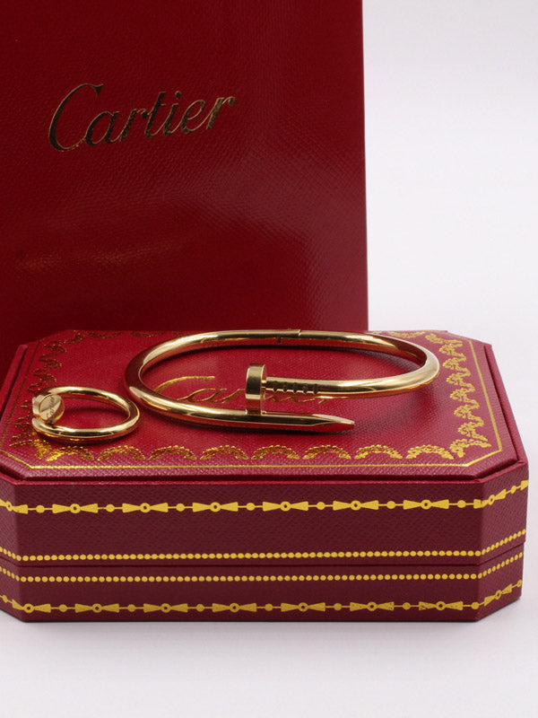 اسواره وخاتم كارتير مسمار لوقو اسواره CARTIER ذهبي 6
